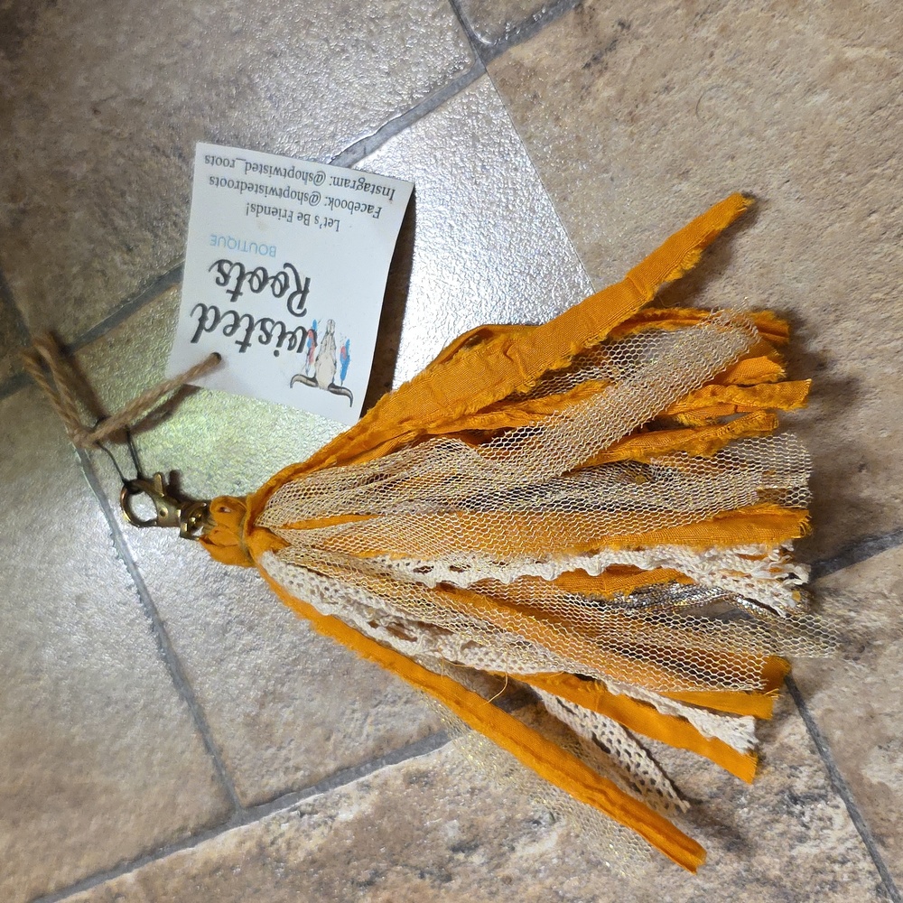 BOHO Orange and Gold Tassel Bag Decor